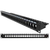 Vertical Cable Blank Patch Panel, with Cable Manager, 24 Port, Black