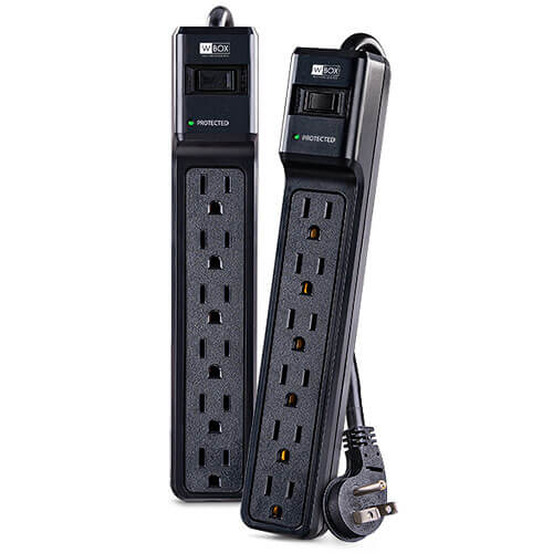 W Box 0E-SRGE6F2PK 6-Outlet Surge Protector, 2-Pack
