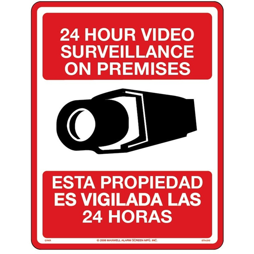 Maxwell 8.5" x 11" Bilingual English-Spanish CCTV Sign