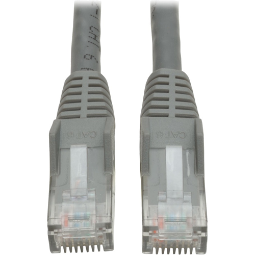 Tripp Lite Cat6 GbE Gigabit Ethernet Snagless Molded Patch Cable UTP Gray RJ45 M/M 35ft 35'