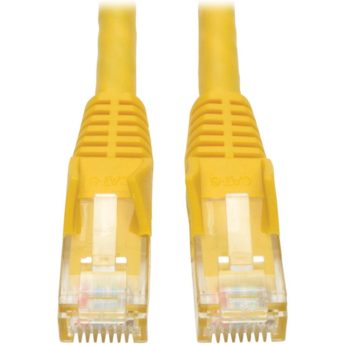 Tripp Lite Cat6 GbE Gigabit Ethernet Snagless Molded Patch Cable UTP Yellow RJ45 M/M 35ft 35'