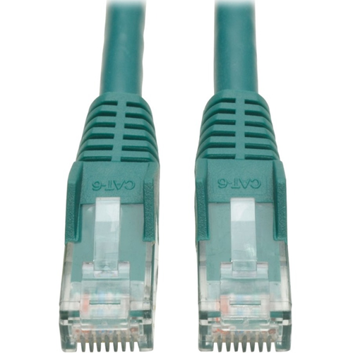 Tripp Lite Cat6 GbE Gigabit Ethernet Snagless Molded Patch Cable UTP Green RJ45 M/M 6in 6"