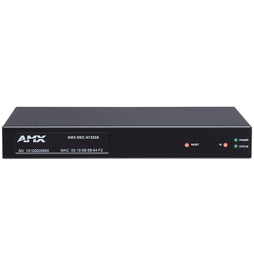 AMX Minimal Proprietary Compression Video Over IP Decoder with PoE, AES67 Support