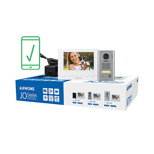 Aiphone JOS-1VW JO Series Mobile-Ready Box Set with Flush-Mount Door Station , 7" Video Set (Includes JO-1MDW, JO-DV, PS-1820UL)