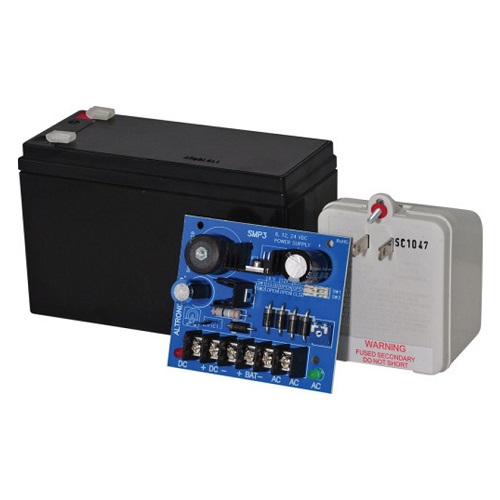 Altronix SMP312CX Power Supply Charger, Single Output, 6/12/24VDC @ 2.5A, 16-28VAC, Board, Includes BT126 and TP1640