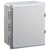 Mier BW-SL14126 Outdoor/Indoor, Polycarbonate, Non-Metallic, NEMA Rated Electrical Enclosure, Stainless Latch, 14in.H x 12in.W x 6in.D, Gray