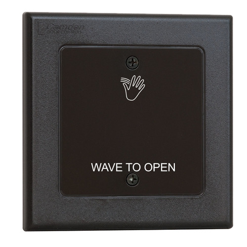 Camden CM-331/41W Wired Touchless Switch with Built-in Door Control, 1 Relay, Option for CM-TX99 Wireless Transmitter and Light Ring / Double Gang Faceplate Hand Icon and 'Wave to Open' Text