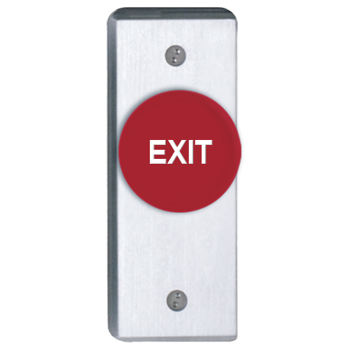 Push/Pull, N/C, Main, Red Only, 'exit' Engraved White