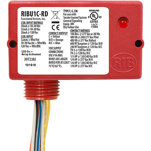 Functional Devices RIBU1C-RD Pilot Control Relay