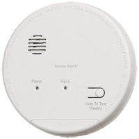 Gentex S1209F Photoelectric Smoke Alarm, 120 VAC with 9V Battery Back-Up Single/Multiple Station Smoke Alarm, Form A/C Contacts