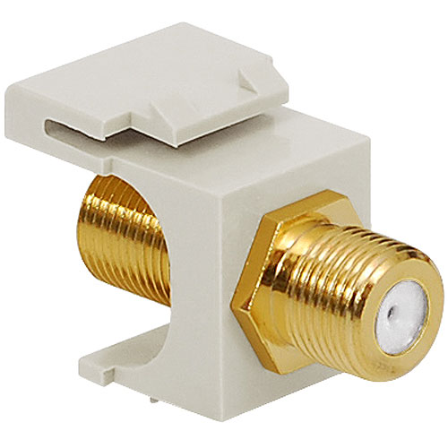 ICC IC107BGCWH 2 GHz F-Type Modular Jack with Gold Plated Connector in HD Style, 25-Pack, White