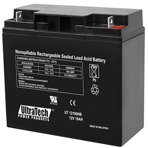 UltraTech IM-12180NB 12 Volt 18.0 Ah Sealed Lead Acid Battery - NB Terminal