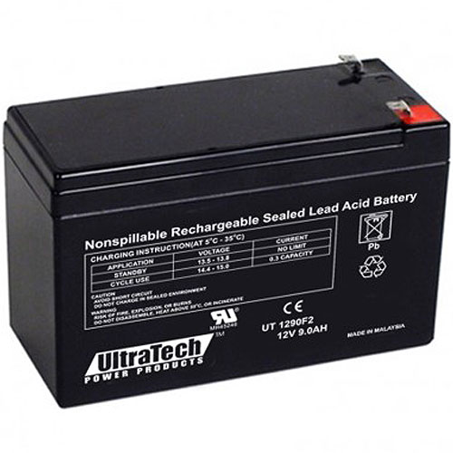 UltraTech IM-1290F2 12 Volt 9.0 Ah Sealed Lead Acid Battery - F2 Terminal