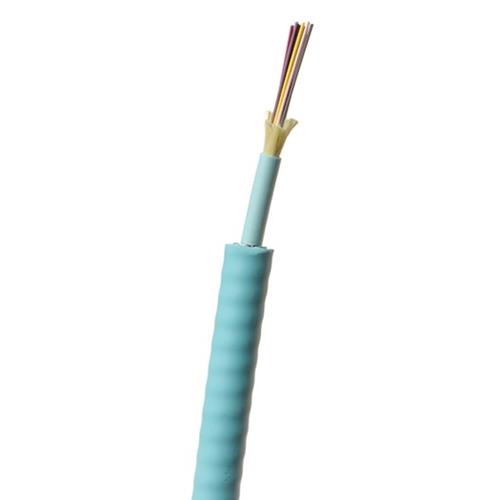 OCC DX012TALE9QP 12-Fiber Indoor/Outdoor PVC, Distribution Riser Rated Cable, Laser Optimized OM4, Bend Insensitive, Aqua