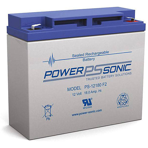 Power Sonic PS-12180F2 12V 18Ah Rechargeable SLA Battery With F2 Terminal