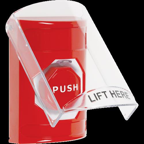 STI SS2022NT-EN Red Indoor Only Flush or Surface Key-to-Reset (Illuminated) Stopper Station with No Text 
