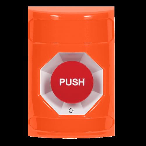 STI SS2501NT-EN Orange No Cover Turn-to-Reset Stopper Station with No Text
