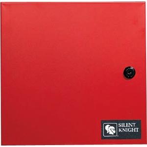 Silent Knight 5129 Fire Alarm Communicator Metal Cabinet, 4-Channel Input, Red