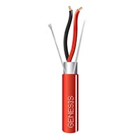 Genesis 4612104W  14 AWG 2C Stranded Shielded Plenum Fire Cable, Red w/ White Stripe, 1000 ft. Reel