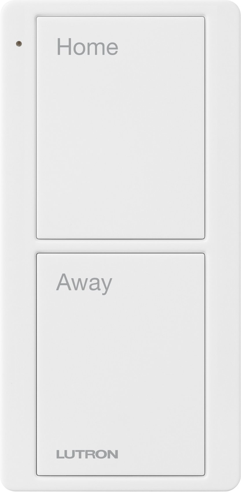 Lutron PJ2-2B-GWH-P01 2-Button Scene Pico Smart Remote, with Pre-engraved Text ("Home / Away"), White