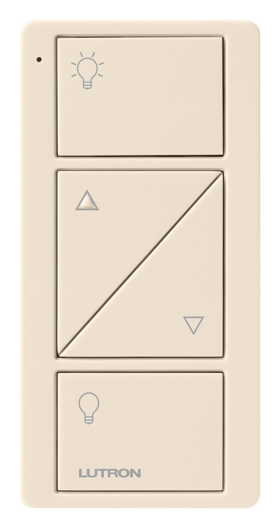Lutron PJ2-2BRL-GLA-L01 2-Button with Raise / Lower, Pico Smart Remote, with Light Icons, Light Almond