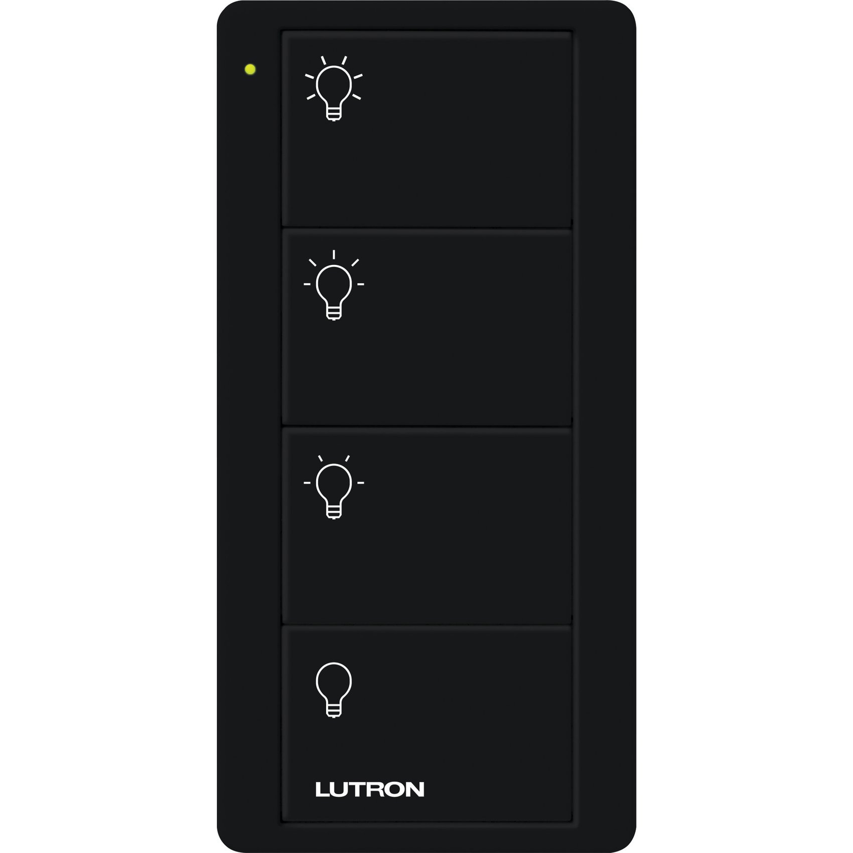 Lutron PJ2-4B-GBL-L31 4-Button, Scene Control, Pico Smart Remote, with Light Icons, Black