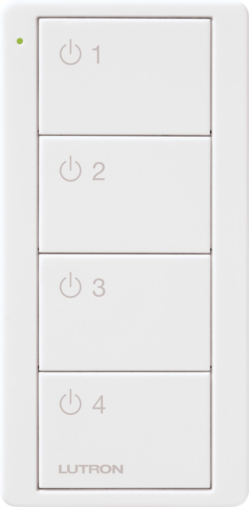 Lutron PJ2-4B-GWH-L41 4-Button, 4-Group Toggle, Pico Smart Remote, with Light Icons, White