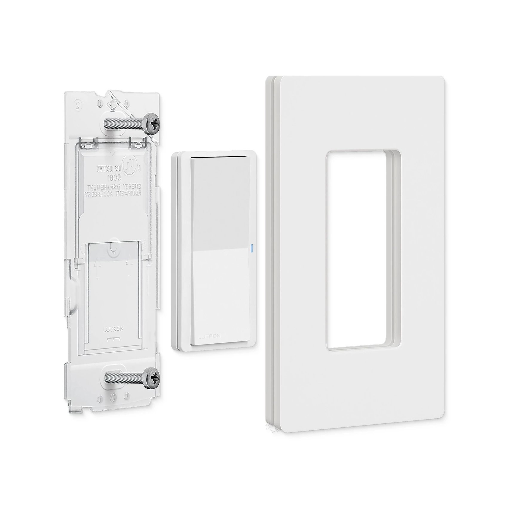 Lutron PJ2W-P2B-WH Pico Paddle Remote Wall-Mounting Kit, wireless on / off control for Lutron smart dimmers and switches, White