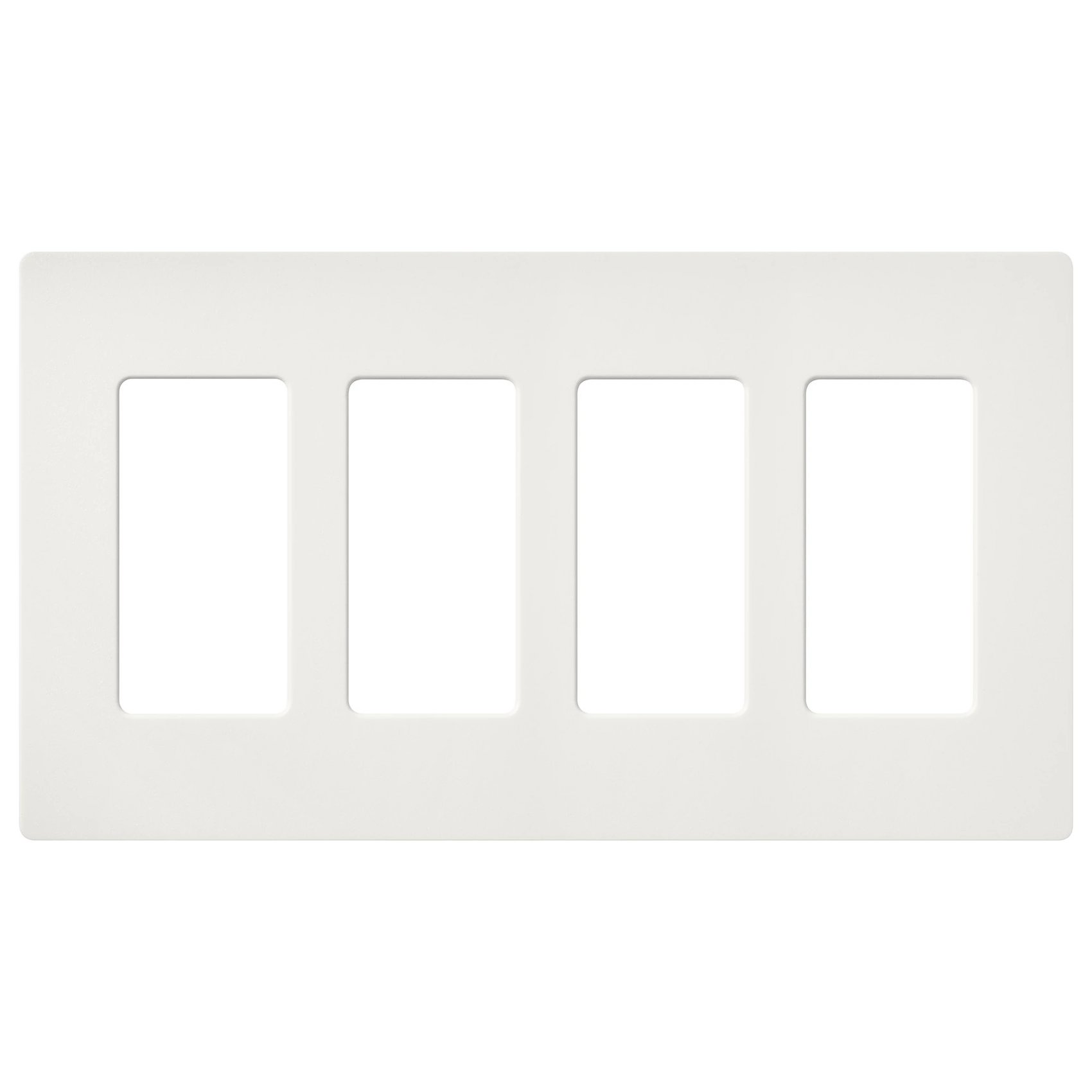 Lutron SC-4-RW Claro 4 Gang Wall Plate for Decorator-Style Dimmers, Switches, and Outlets, Satin Finish, Architectural White