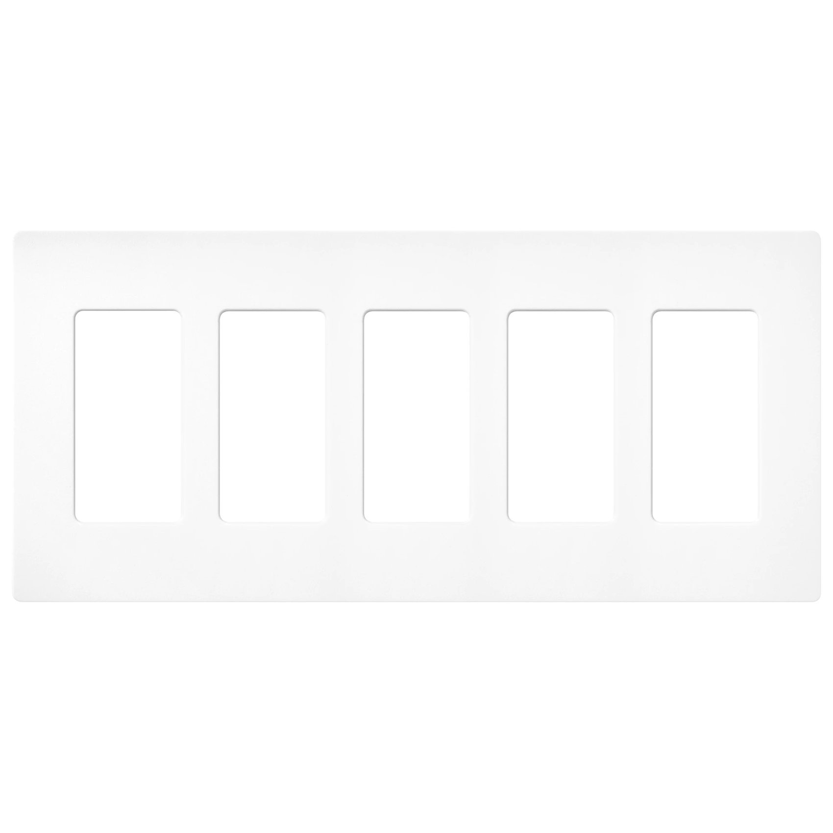 Lutron SC-5-BW Claro 5 Gang Wall Plate for Decorator-Style Dimmers, Switches, and Outlets, Satin Finish, Brilliant White