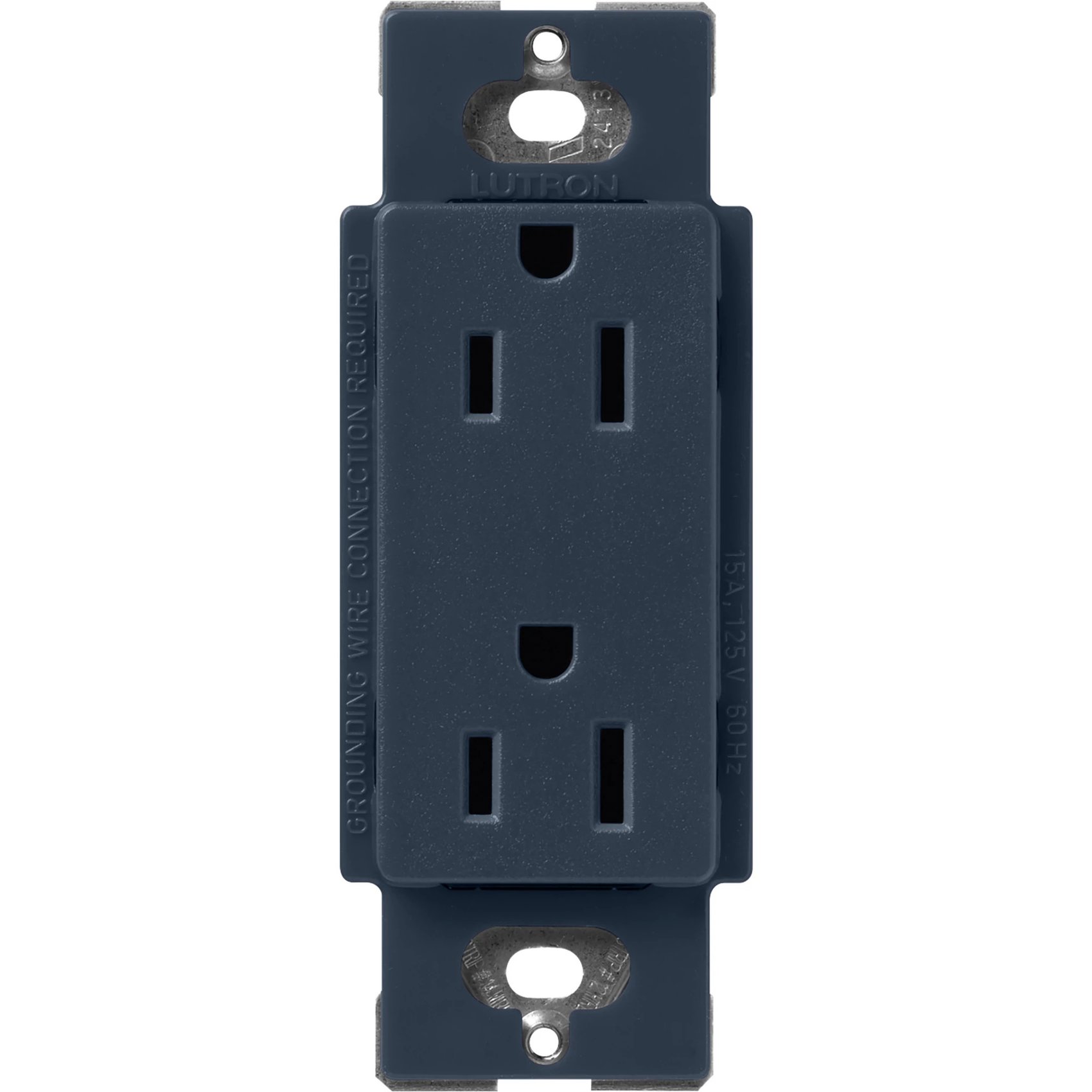Lutron SCR-15-DE Claro 15A Duplex Receptacle, Decorator-Style Outlet, Satin Finish, Deep Sea