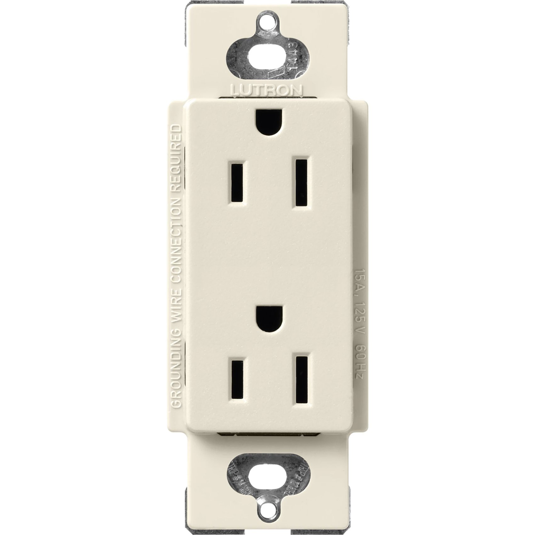 Lutron SCR-15-PM Claro 15A Duplex Receptacle, Decorator-Style Outlet, Satin Finish, Pumice