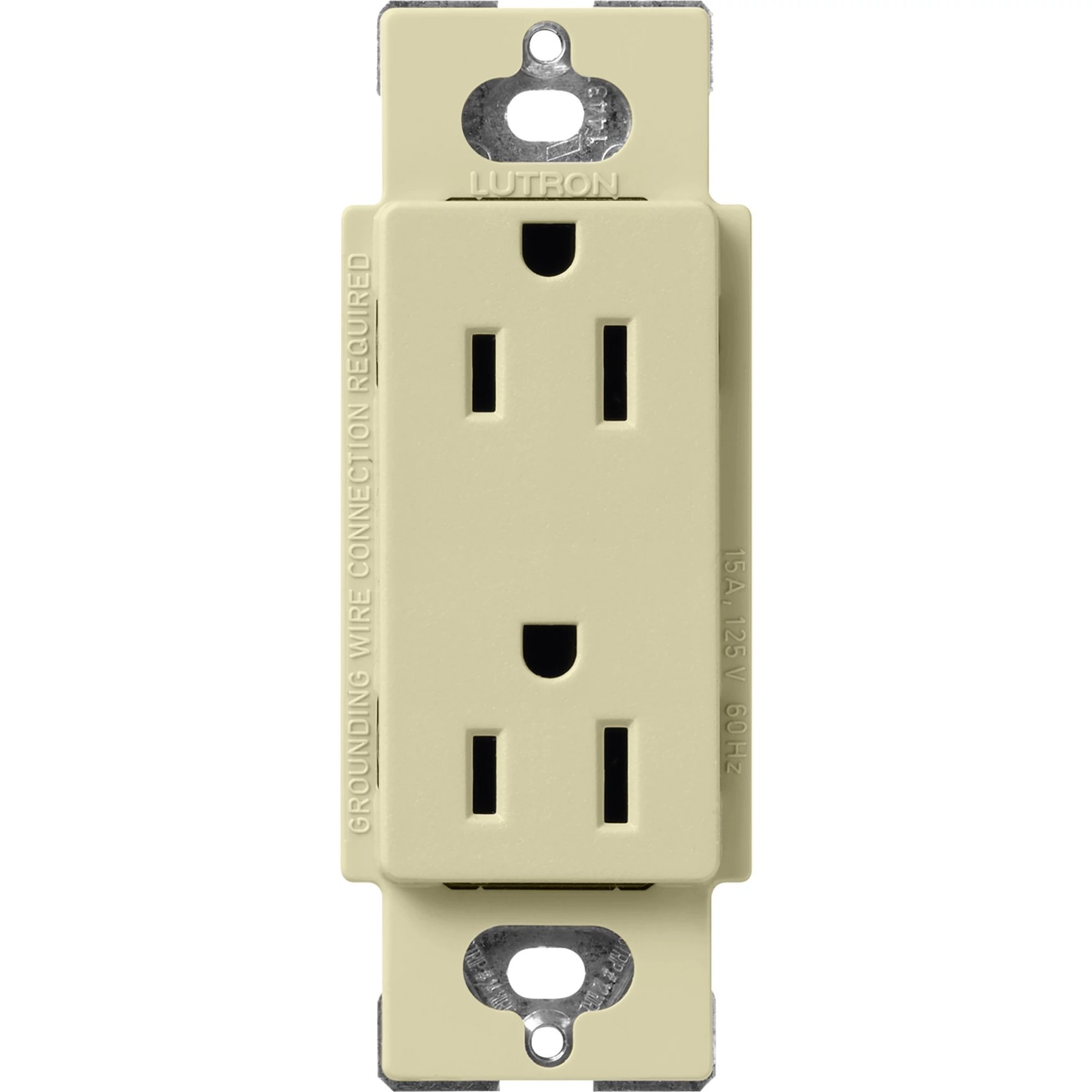 Lutron SCR-15-SA Claro 15A Duplex Receptacle, Decorator-Style Outlet, Satin Finish, Sage