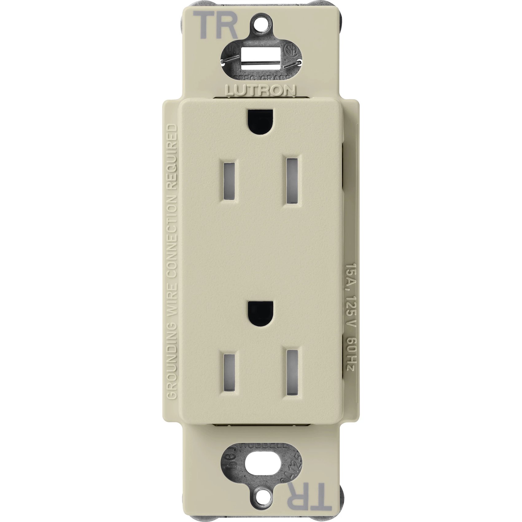 Lutron SCRS-15-TR-CY Claro 15A Tamper-Resistant Duplex Receptacle, Decorator-Style Outlet, Satin Finish, Clay