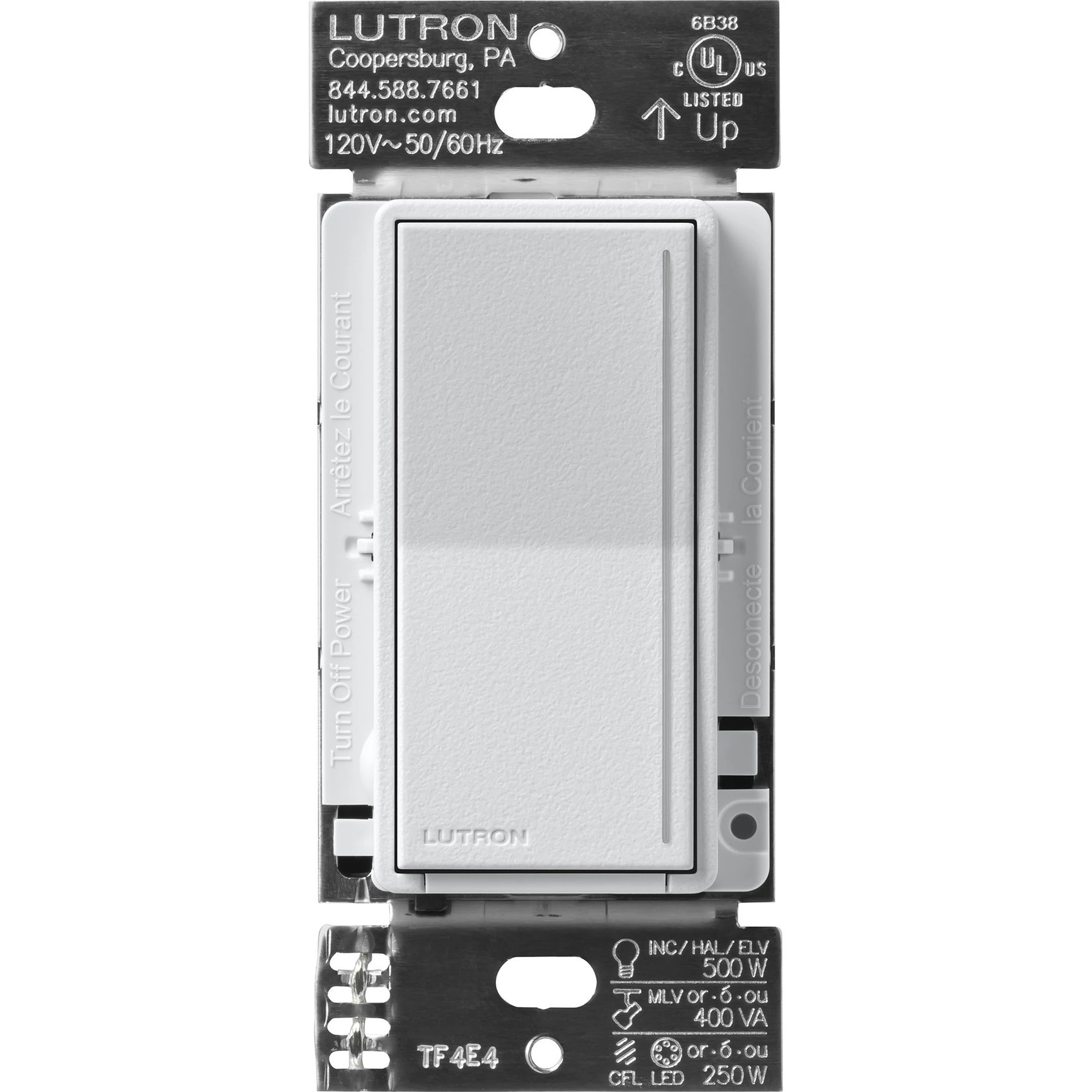 Lutron ST-PRO-N-MI Sunnata Touch Dimmer - LED+ Pro Max, 250W LED / 400W ELV / 400VA MLV, Neutral Required, Multi-Location, 120V, Mist