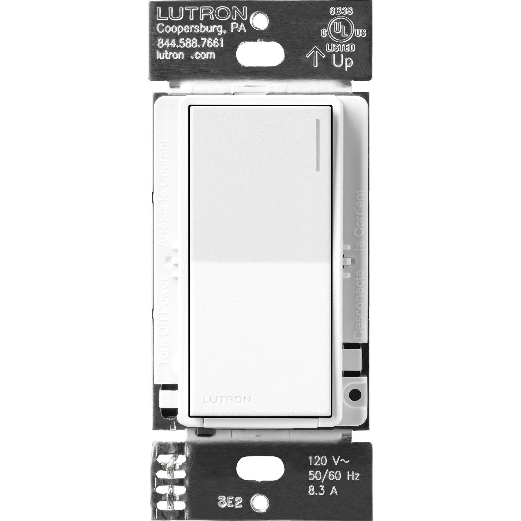 Lutron ST-RS-BW Sunnata Companion Switch, Multi-Location Switching, for Sunnata 6A On / Off Switch, (ST-6ANS), Brilliant White