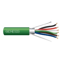 Genesis 32162105 18/6 Stranded Shielded Plenum Cable, 1000' (304.8m) Reel-in-a-Box, Green