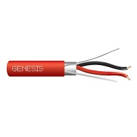 Genesis 44061104 16/2 Solid Shielded Riser Fire Alarm Cable, 1000' (304.8m) REELEX Pull Box, Red