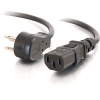 C2G CG27901 18 AWG Universal Flat Panel Power Cord, NEMA 5-15P to IEC320C13, TAA Compliant, 3' (0.9m)