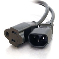 C2G CG0314718 AWG Monitor Power Adapter Cord, IEC320C14 to NEMA 5-15R, TAA Compliant, 1' (0.3m)