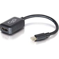 C2G CG54303 Mini DisplayPort Male to DisplayPort Female Adapter Converter 4K 30Hz, 6", Black