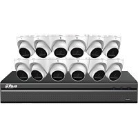 Dahua N468L124A 4K IP E-VU Security System, (1) N42C2P4 4TB 16-channel IP Video Recorder (12) N81CJ02 8MP Fixed Turret IP Cameras