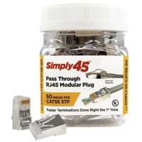 SIMPLY45 S45-1550 - Cat5e Shielded Internal Ground - Pass Through RJ45