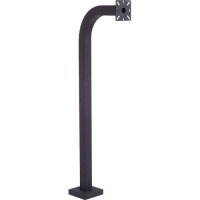 PEDESTAL PRO 42-9C-BLK Mounting Pole for Card Reader, Intercom System, Keypad, Telephone Entry System, Access Control System - Black Wrinkle