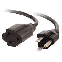 C2G CG031371' (0.3m) 18 AWG Outlet Saver Power Extension Cord (NEMA 5-15P to NEMA 5-15R) (TAA Compliant)