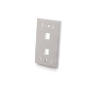 C2G CG03411 2-Port Single Gang Multimedia Keystone Wall Plate, White