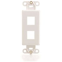 C2G CG03721Two Port Keystone Wall Plate, White