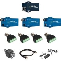 NVT Phybridge NV-EC1701PLS-K3H 1701+ Base Extender Kit with 3x Link Adaptor, Power Supply, Terminal Adapters and Coax Splitter