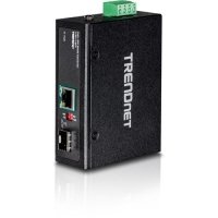 TRENDnet Industrial SFP to Gigabit PoE+ Media Converter; IP30 Rated Housing; Operating temperature range -40?? 75 ?C to (-40? ? 167 ?F); TI-PF11SFP