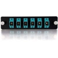 Quiktron 6-Strand, SC, PB Insert, Multimode, Aqua Adapter Panel (TAA Compliant)